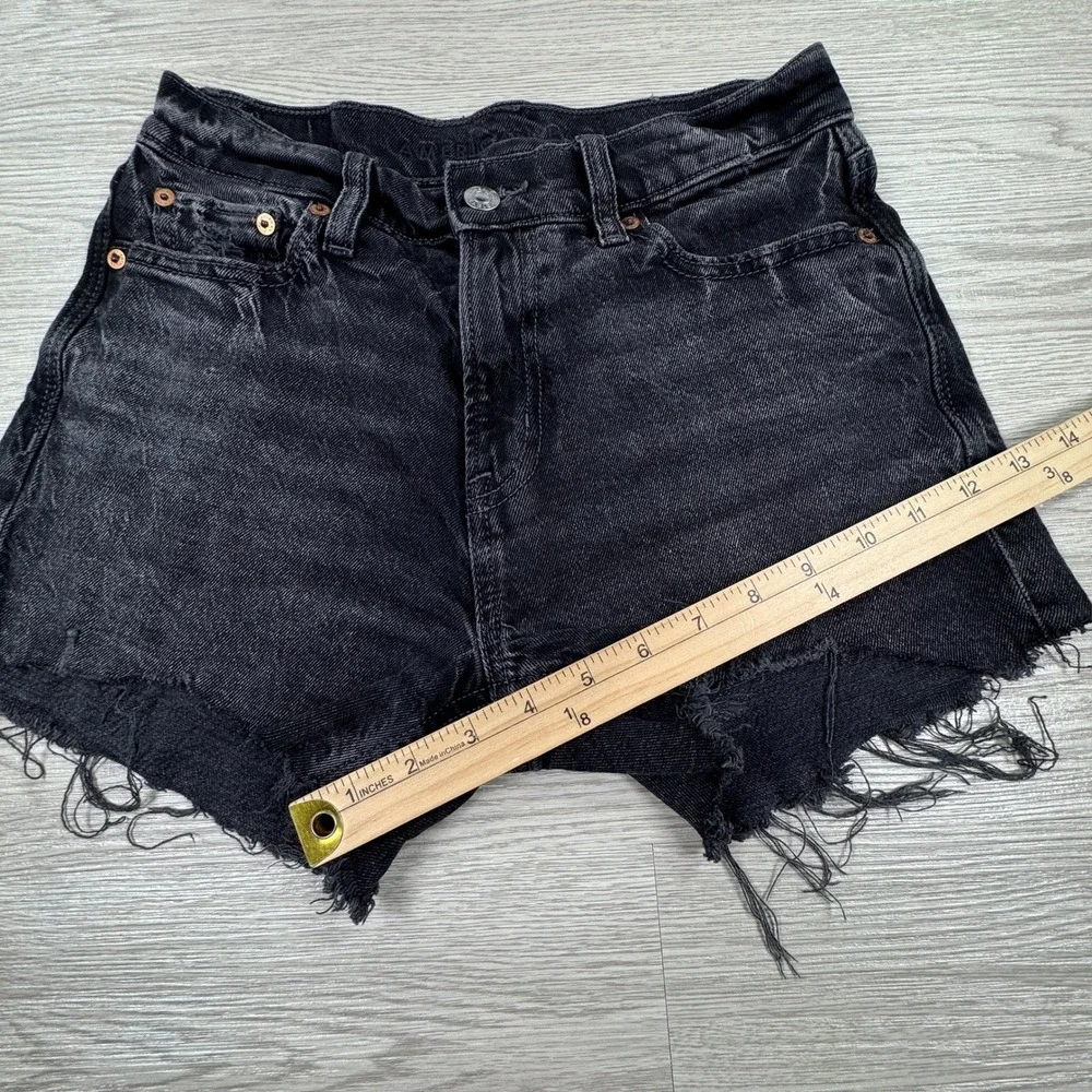 American Eagle Women's Denim Shorts AE Boyfriend Black Raw Hem Cutoff Small(?)